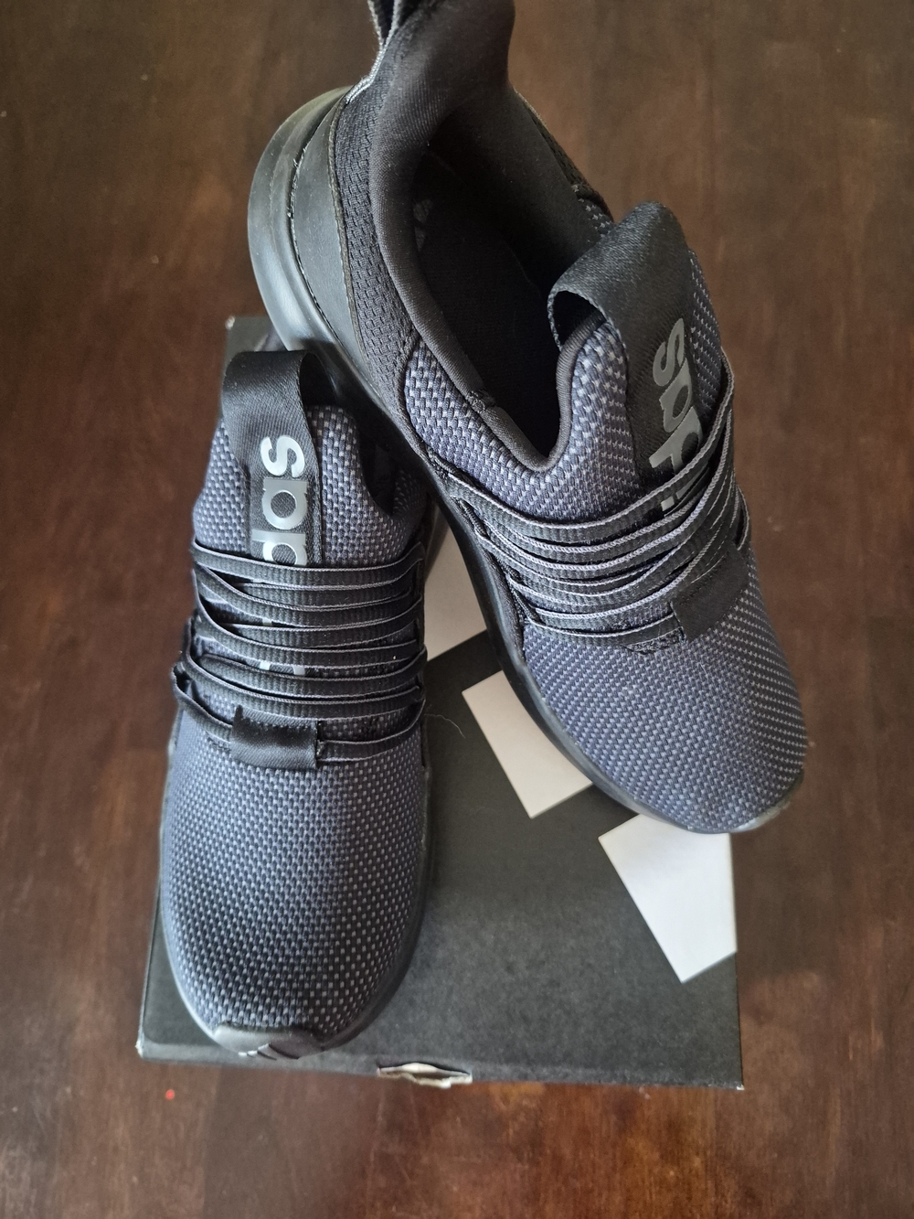 adidas Kids Black Slip-On Knit Sneakers